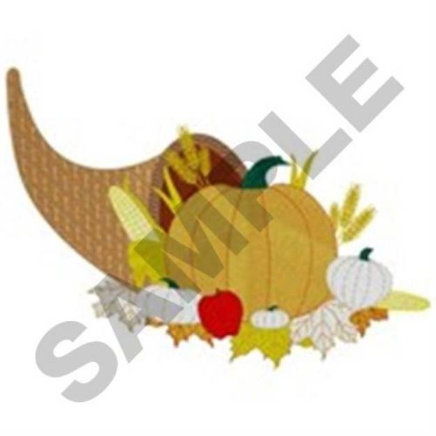 Picture of Thanksgiving Cornucopia Machine Embroidery Design