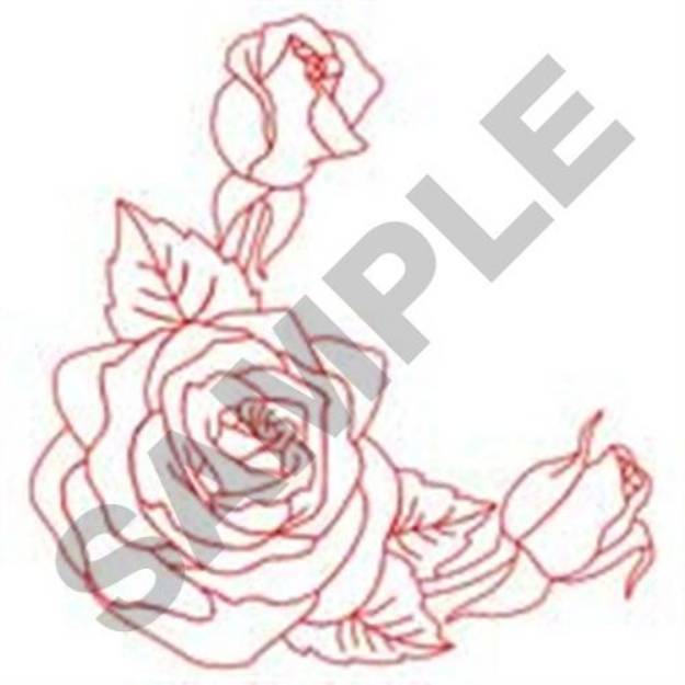 Picture of Rose Corner Machine Embroidery Design