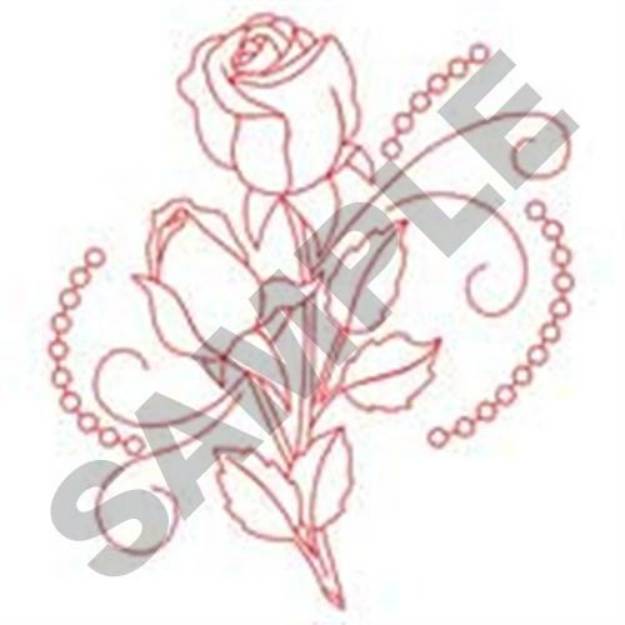 Picture of Rosebuds Swirl Machine Embroidery Design