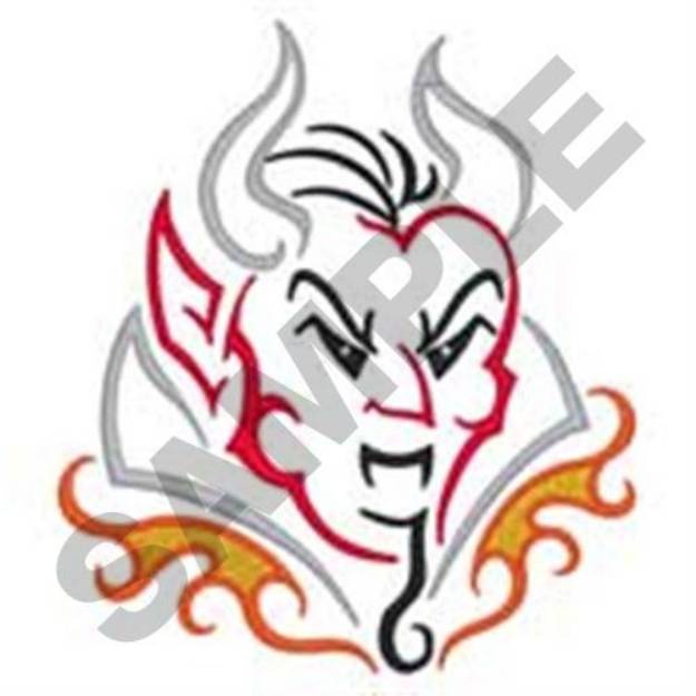 Picture of Demon Head Machine Embroidery Design