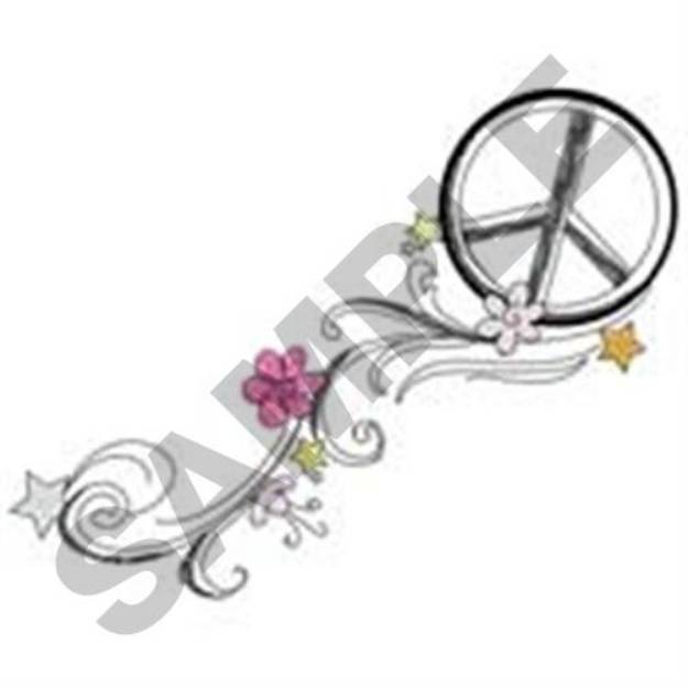 Picture of Peace Sign Machine Embroidery Design