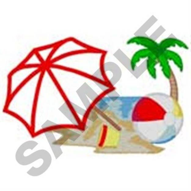 Picture of Beach Applique Machine Embroidery Design