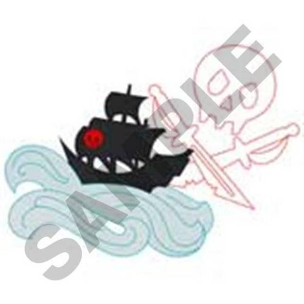 Picture of Pirate Ship Machine Embroidery Design