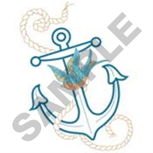 Anchor and Swallow Machine Embroidery Design