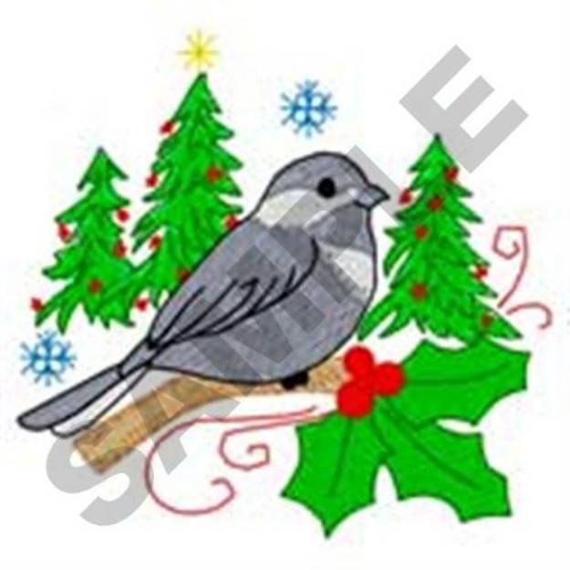 Picture of Christmas Chickadee Machine Embroidery Design