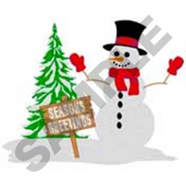 Picture of Snowman Scene Machine Embroidery Design