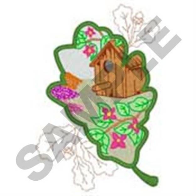 Picture of Birdhouse Scene Machine Embroidery Design