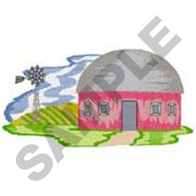 Picture of Round Barn Machine Embroidery Design