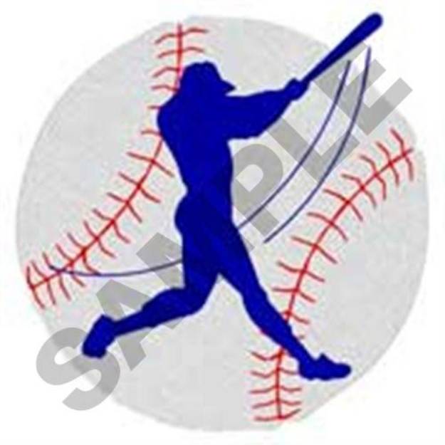 Picture of Baseball Player Machine Embroidery Design