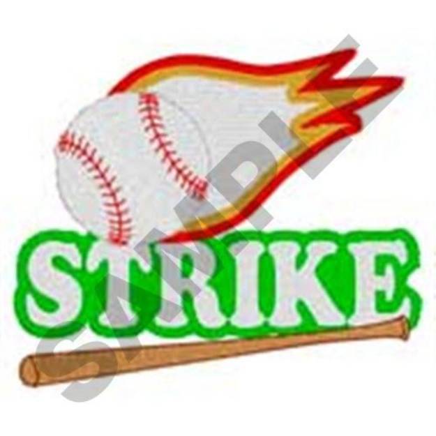 Picture of Baseball Strike Machine Embroidery Design