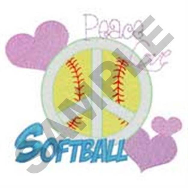 Picture of Girls Softball Machine Embroidery Design