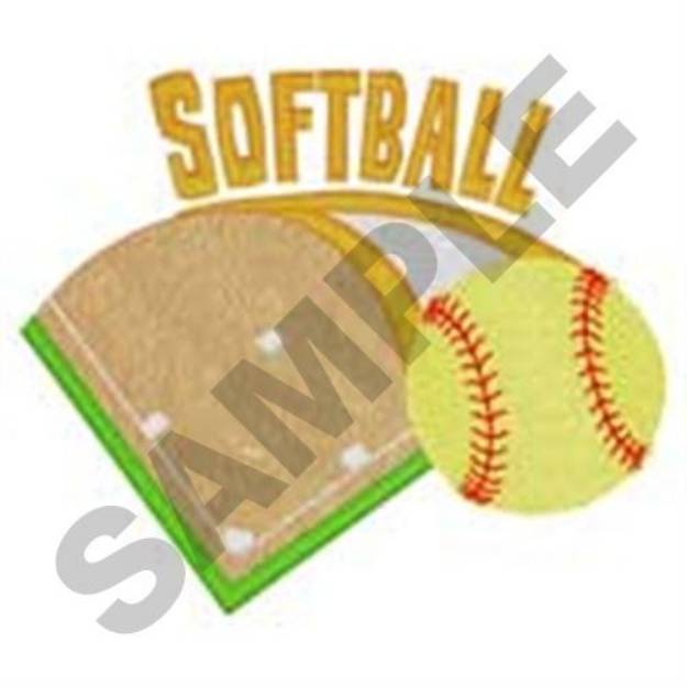 Picture of Softball Field Machine Embroidery Design