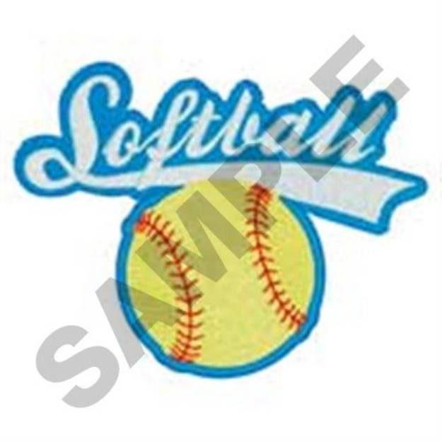 Picture of Softball Logo Machine Embroidery Design