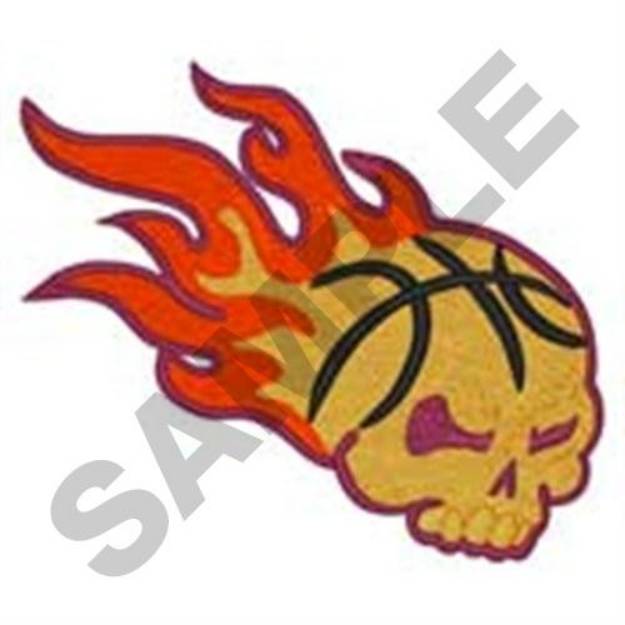 Picture of Skull Basketball Machine Embroidery Design