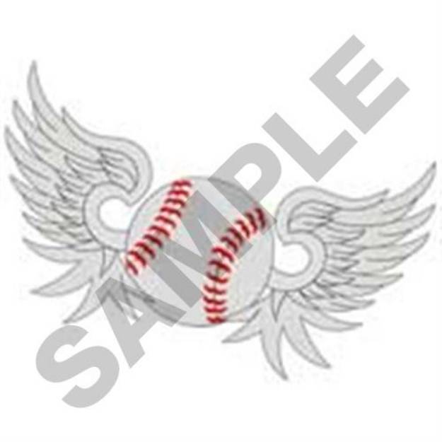 Picture of Baseball Wings Machine Embroidery Design