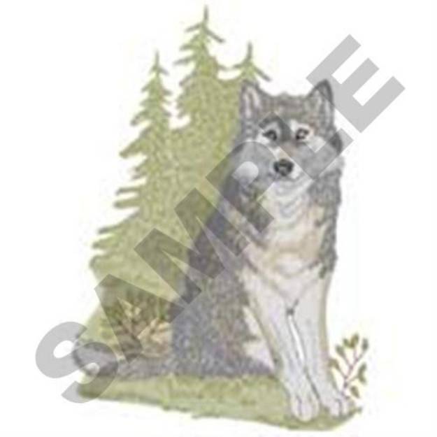 Picture of Wolf Scene Machine Embroidery Design