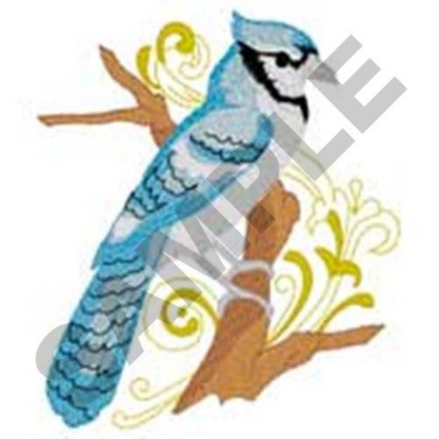 Picture of Bluejay Bird Machine Embroidery Design