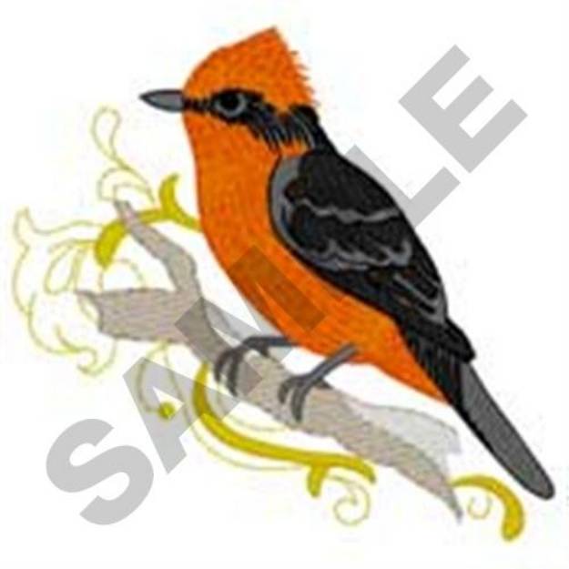 Picture of Vermilion Flycatcher Machine Embroidery Design