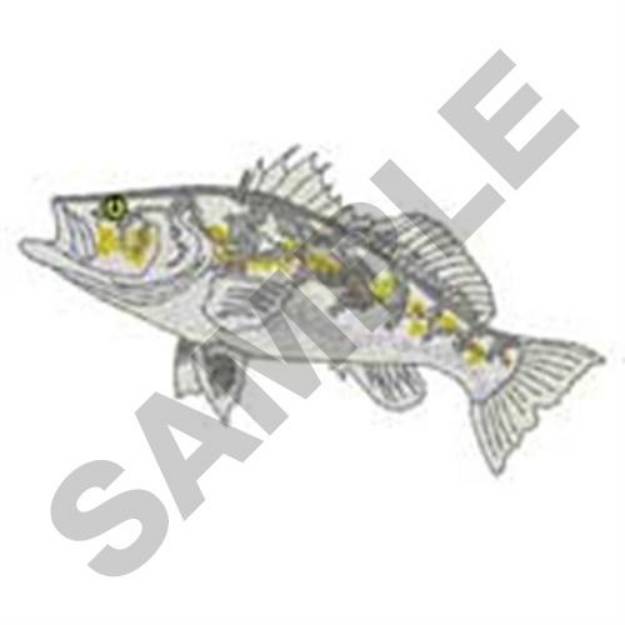 Picture of Calico Bass Machine Embroidery Design