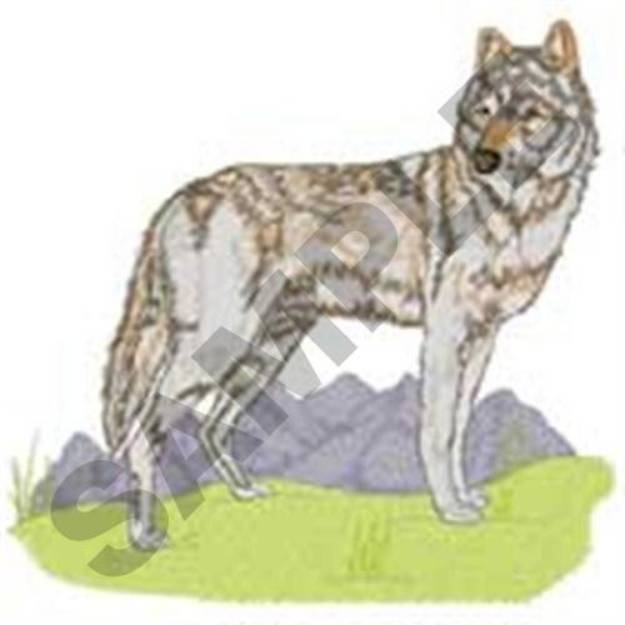 Picture of Wolf Scene Machine Embroidery Design