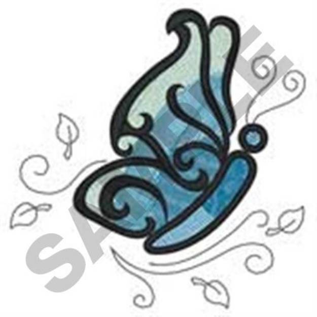 Picture of Butterfly Leaves Machine Embroidery Design