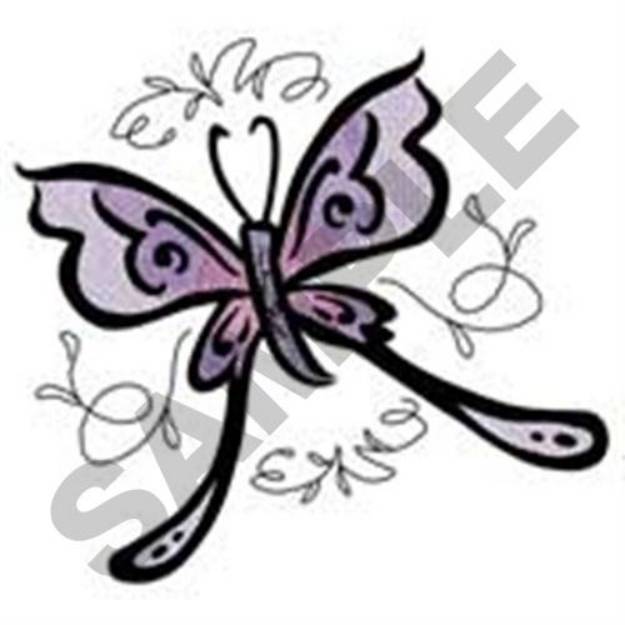 Picture of Butterfly Leaves Machine Embroidery Design