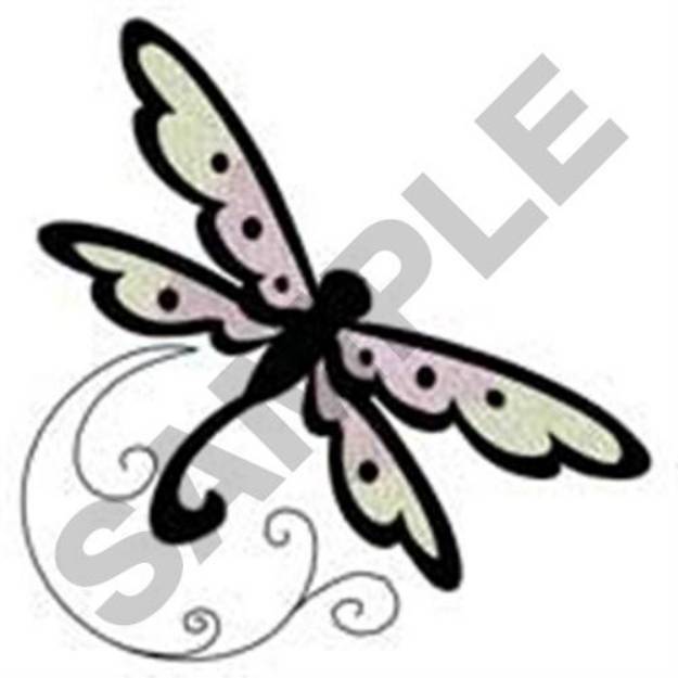 Picture of Dragonfly Swirl Machine Embroidery Design