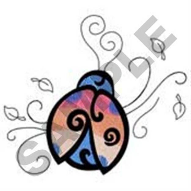 Picture of Ladybug Swirls Machine Embroidery Design