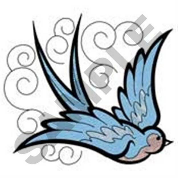 Picture of Swallow Swirls Machine Embroidery Design