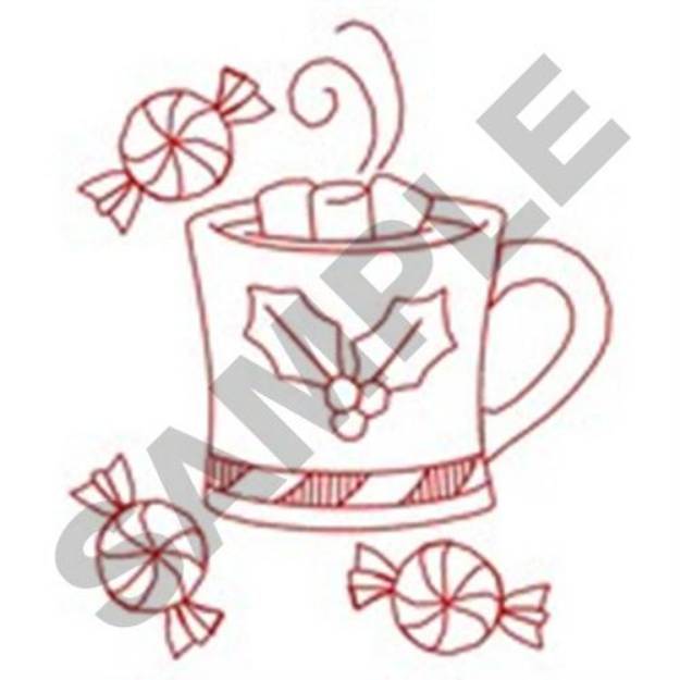 Picture of Redwork Cocoa Machine Embroidery Design