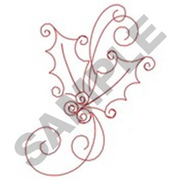 Picture of Redwork Holly Machine Embroidery Design