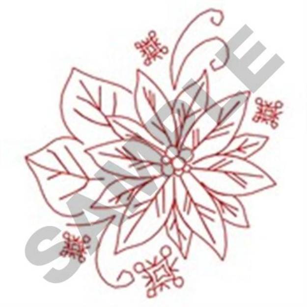 Picture of Redwork Poinsettia Machine Embroidery Design