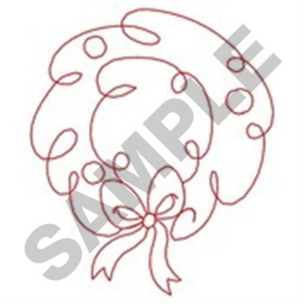 Picture of Redwork Wreath Machine Embroidery Design