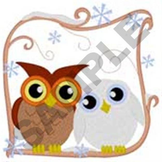 Picture of Owls Frame Machine Embroidery Design