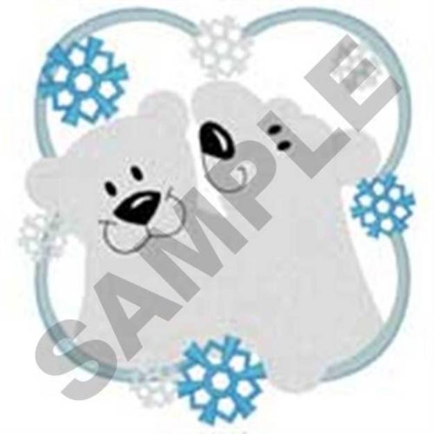 Picture of Polar Bears Frame Machine Embroidery Design