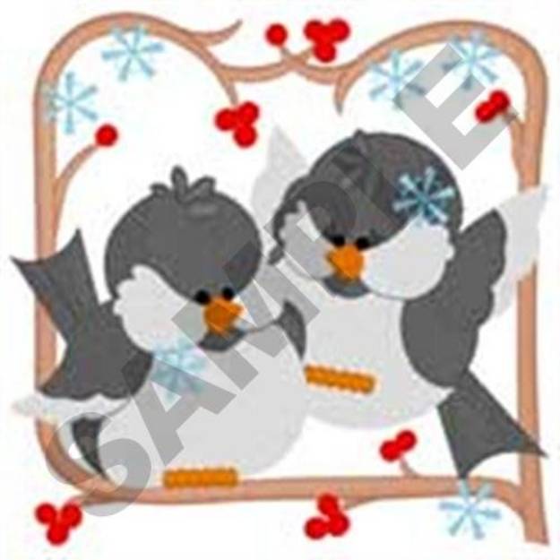 Picture of Chickadees Frame Machine Embroidery Design