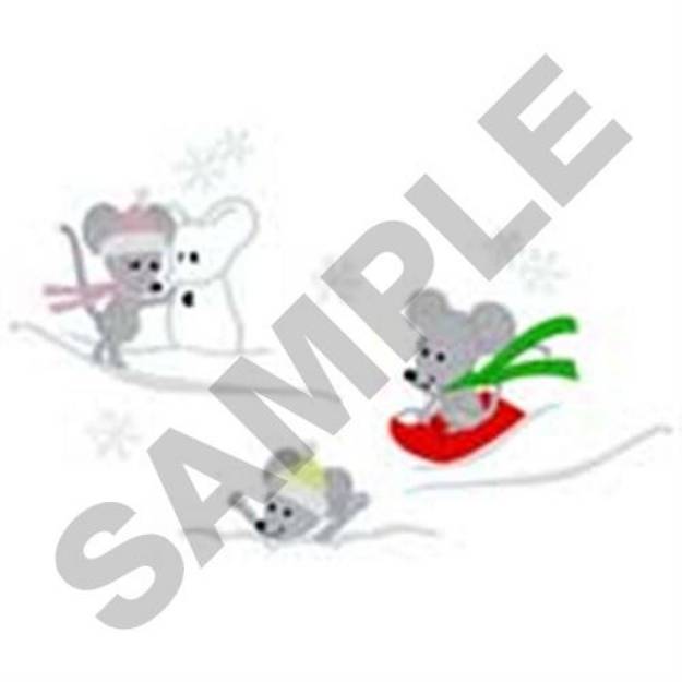 Picture of Winter Mice Machine Embroidery Design