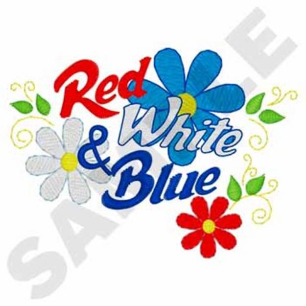 Picture of Patriotic Flowers Machine Embroidery Design