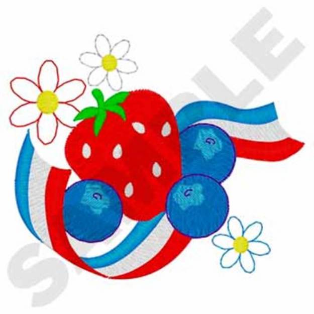 Picture of Patriotic Berries Machine Embroidery Design