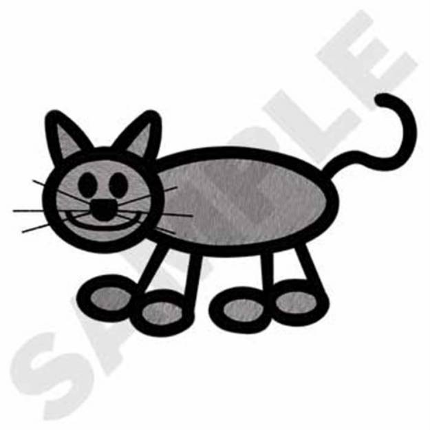 Picture of Stick Cat Machine Embroidery Design