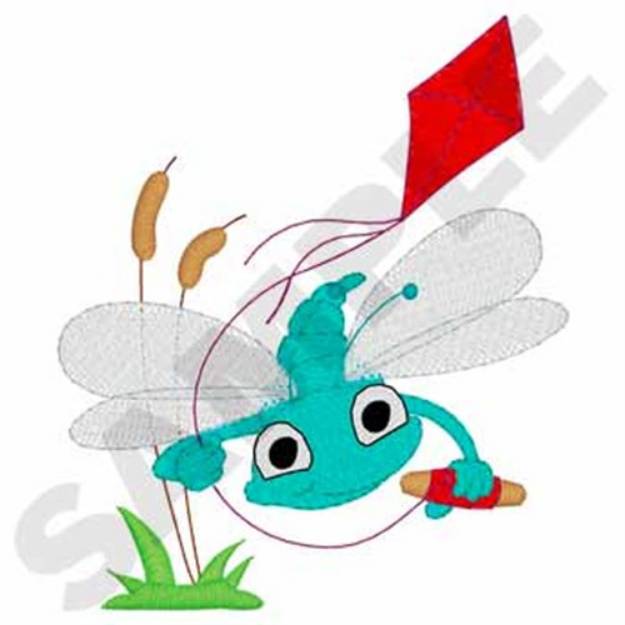 Picture of Dragonfly Flying Kite Machine Embroidery Design