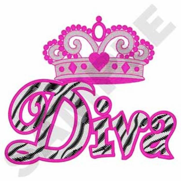 Picture of Zebra Print Diva Machine Embroidery Design