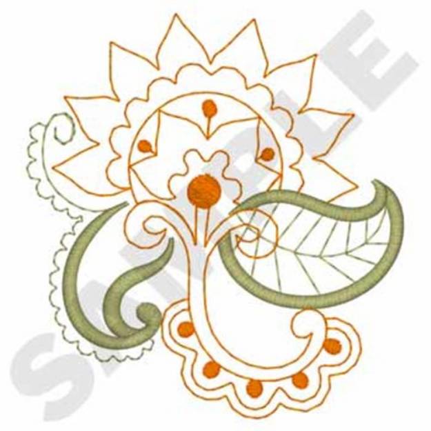 Picture of Flower Outline Machine Embroidery Design