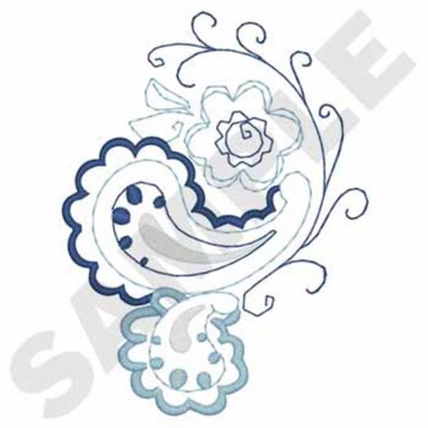 Picture of Paisley Outline Machine Embroidery Design