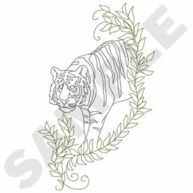 Picture of Tiger Scroll Outline Machine Embroidery Design