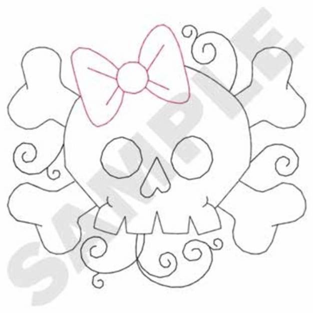 Picture of Skull Scroll Outline Machine Embroidery Design