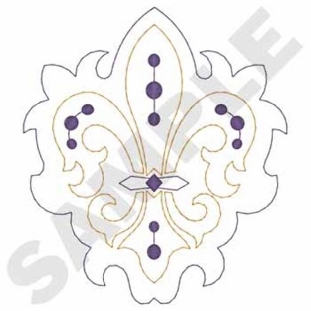 Picture of Fleur-De-Lis Outline Machine Embroidery Design