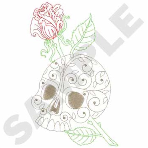 Dead Day Skull Machine Embroidery Design