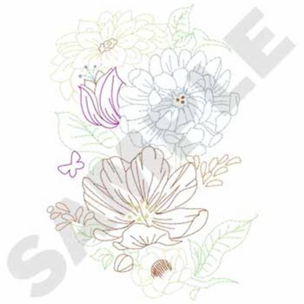 Picture of Flowal Outline Machine Embroidery Design