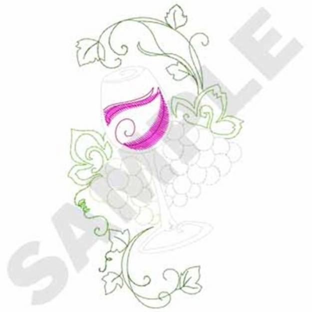 Picture of Wine Outline Machine Embroidery Design